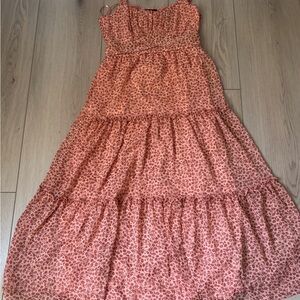 Trixxi Coral Floral Tiered Maxi Dress